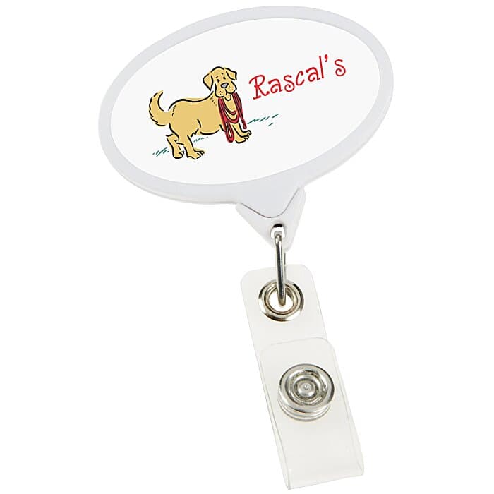 Jumbo Retractable Badge Holder - 40 inches - Oval - Opaque - Label