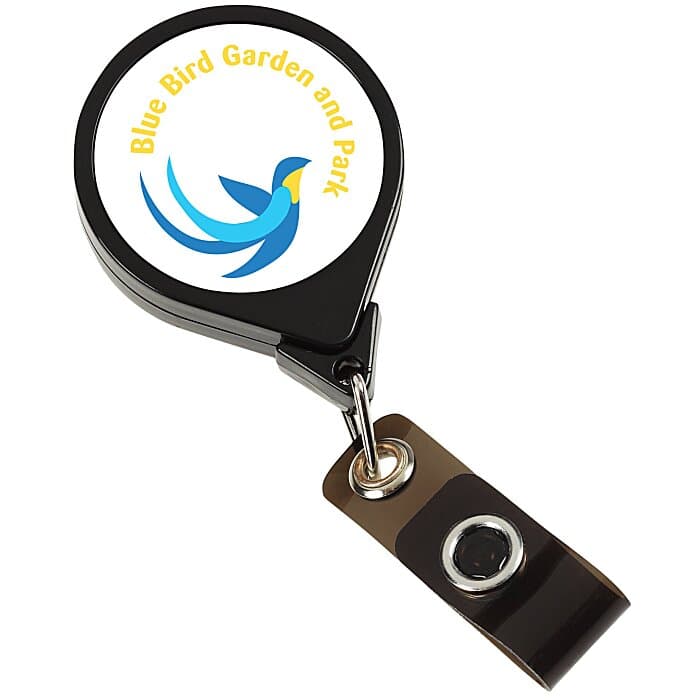 Jumbo Retractable Badge Holder - 40 inches - Round - Opaque - Label