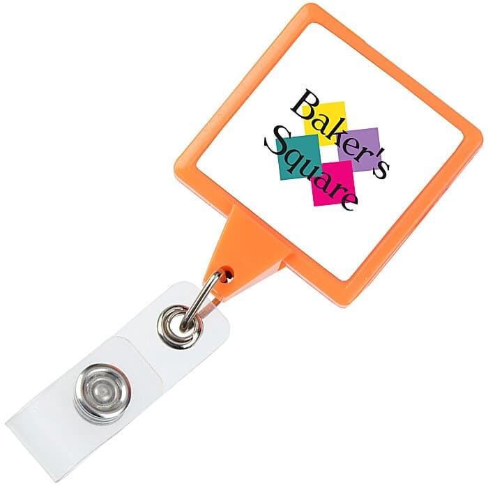 Jumbo Retractable Badge Holder - 40 inches - Square - Neon - Label
