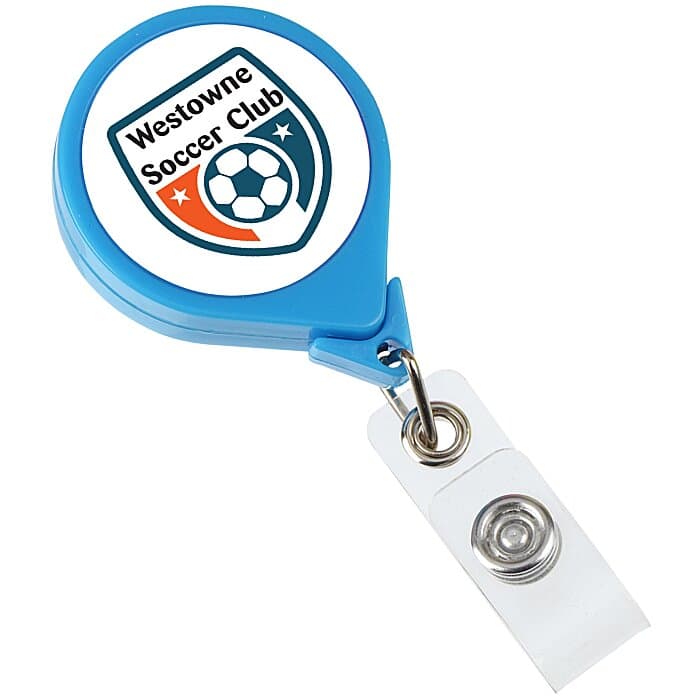Jumbo Retractable Badge Holder - 40 inches - Round - Neon - Label