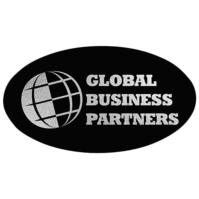 Gloss Black Embossed Seal By the Roll - Oval - 1-1/2 inches x 2-5/8 inches