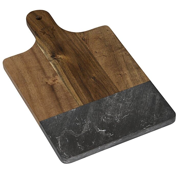 Black Marble and Wood Cutting Board