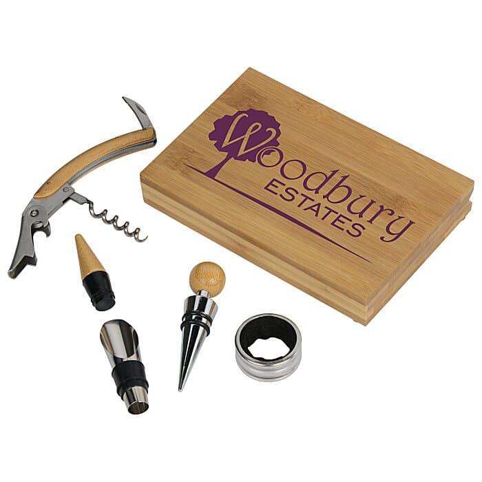 4-Piece Bamboo Wine Gift Set