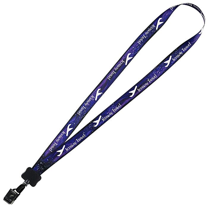Dye-Sub Lanyard - 3/4 inches - 32 inches - Large Metal Bulldog Clip - Galaxy