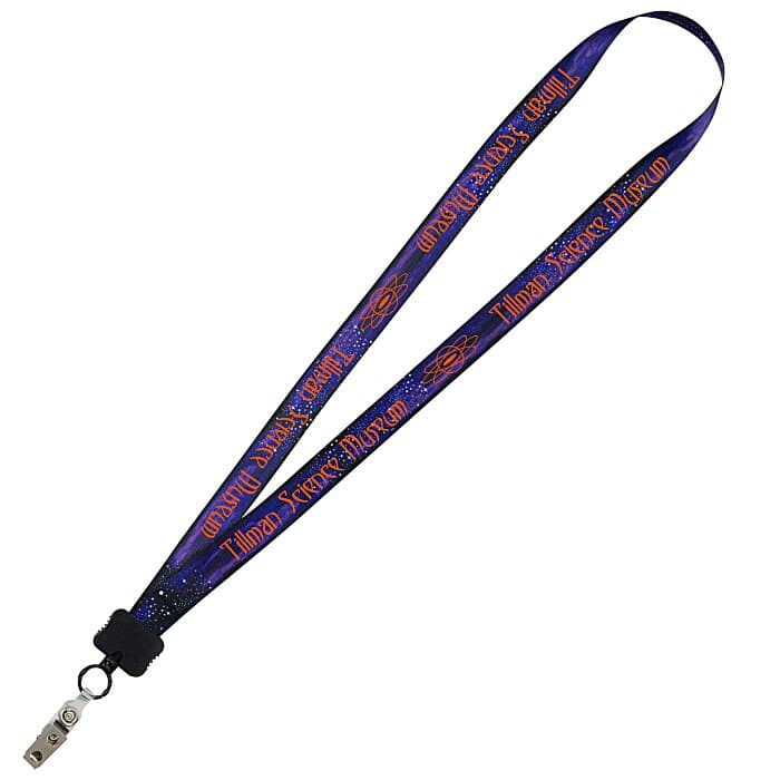 Dye-Sub Lanyard - 3/4 inches - 32 inches - Snap with Metal Bulldog Clip - Galaxy