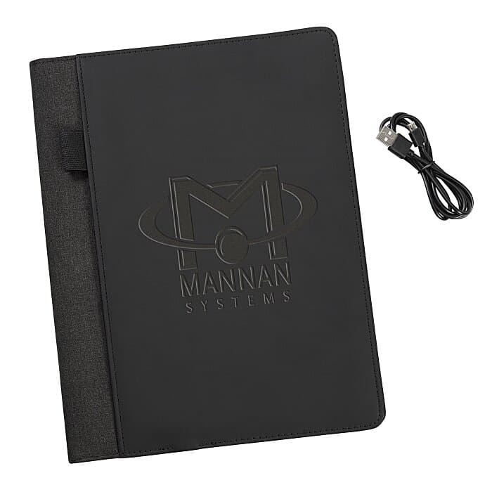Vienna Satin Touch Wireless Charging Padfolio
