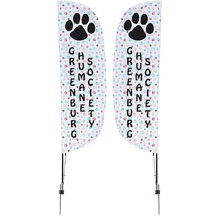 Outdoor Stadium Flutter Sail Sign - 10' - Two Sided