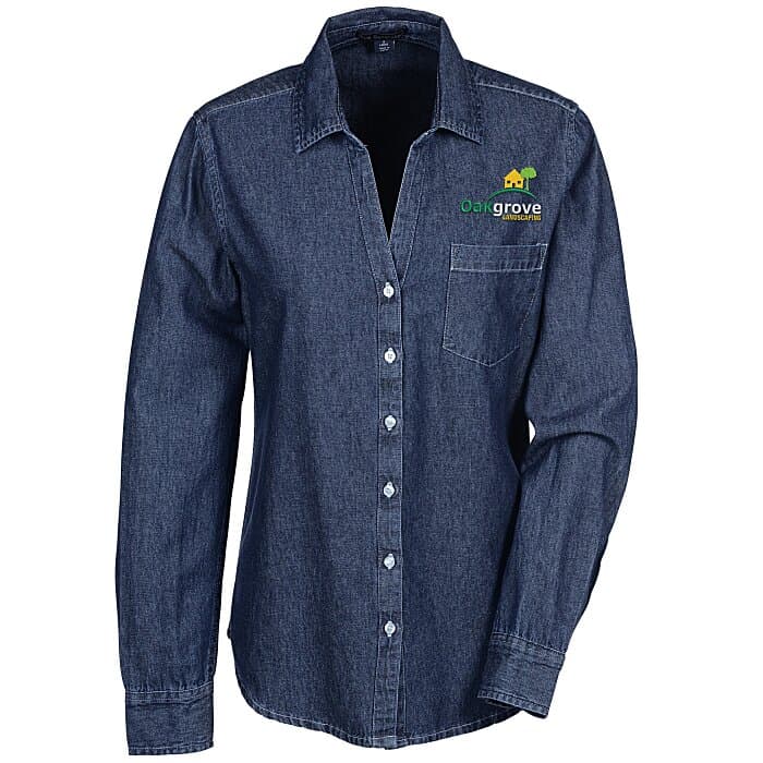 Untucked Denim V-Neck Shirt - Ladies'