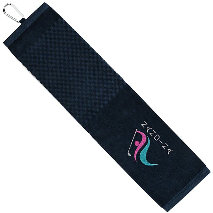 Trifold Scrubber Golf Towel with Carabiner Clip