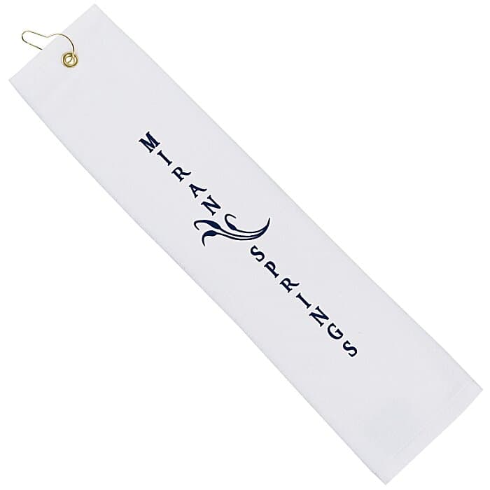 Midweight TriFold Golf Towel - White