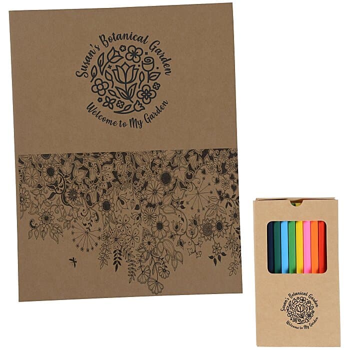 Adult Coloring Book & Color Pencil Set