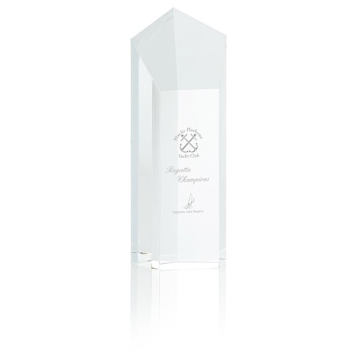 Pentagon Crystal Tower Award - 8 inches