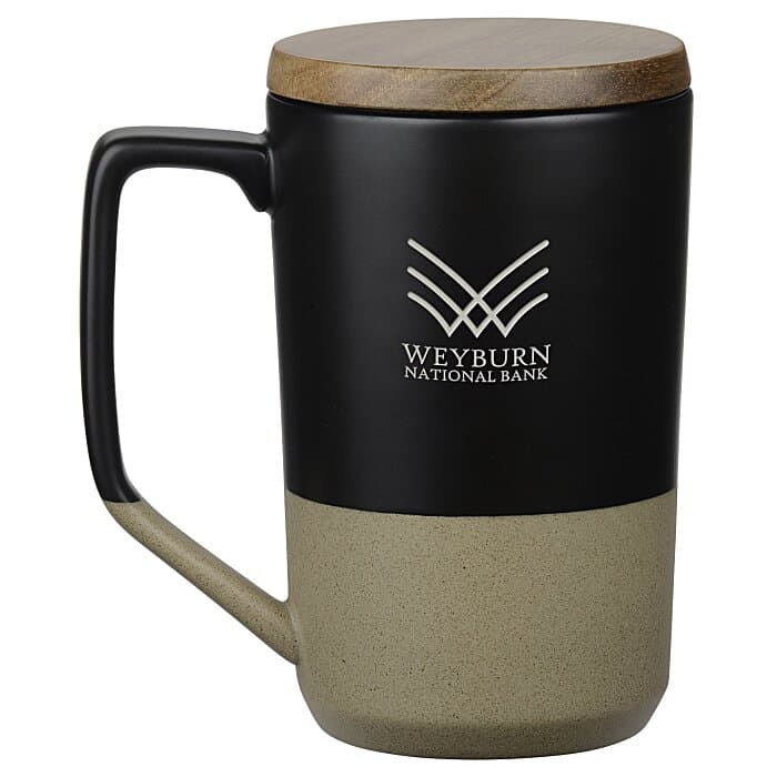 Tahoe Tea and Coffee Mug with Lid - 15 oz - Laser Imprint