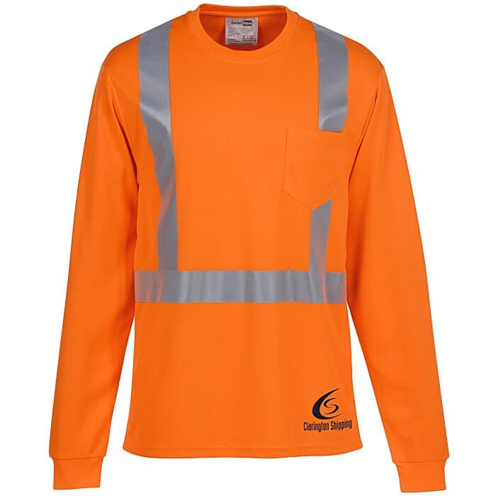 Reflective Performance Long Sleeve Pocket T-Shirt