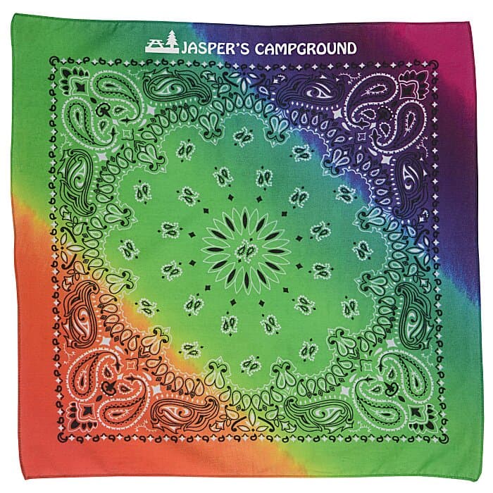 Rainbow Paisley Bandana - 22 inches x 22 inches