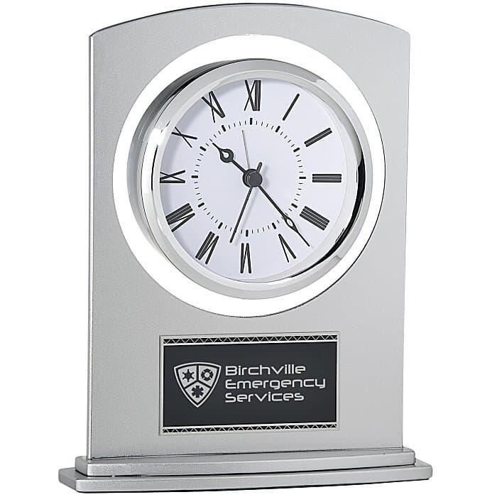 Silver Arc Clock