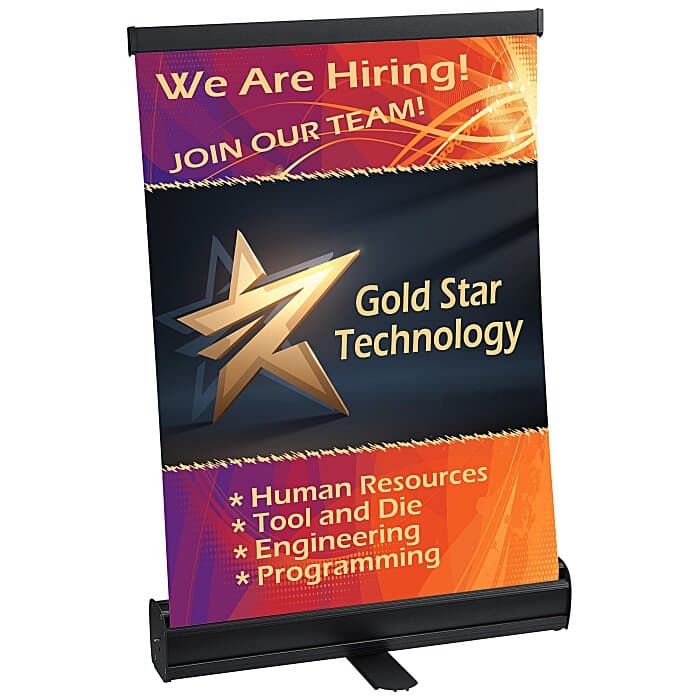 Economy Tabletop Retractable Banner Display - 18 inches