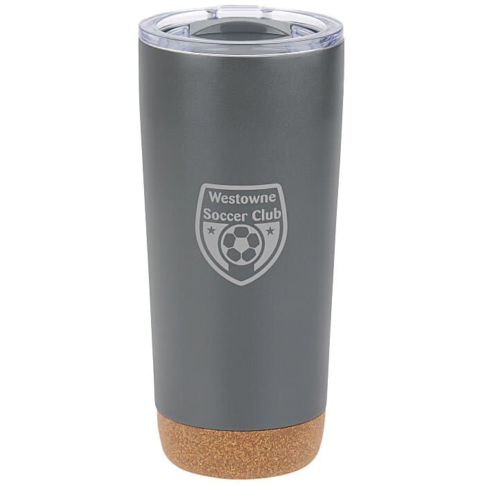 Austin Vacuum Tumbler with Cork Bottom - 20 oz. - Laser Engraved