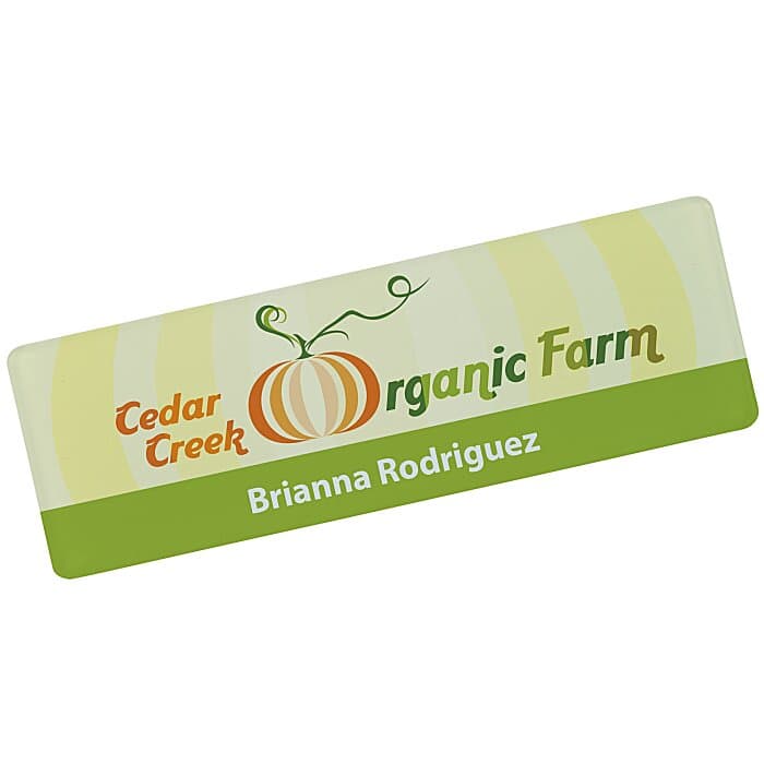 Monterey Acrylic Name Badge - 1 inch x 3 inches - Magnetic Back
