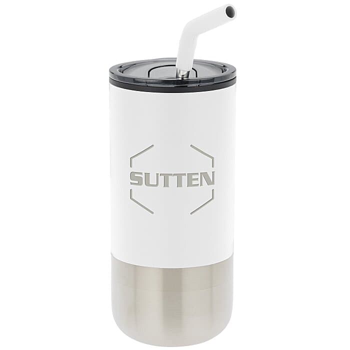 Lagom Tumbler with Stainless Straw - 16 oz - Laser Engraved