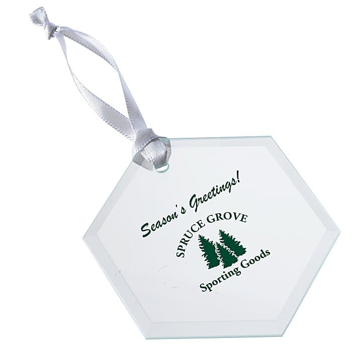 Beveled Glass Ornament - Hexagon