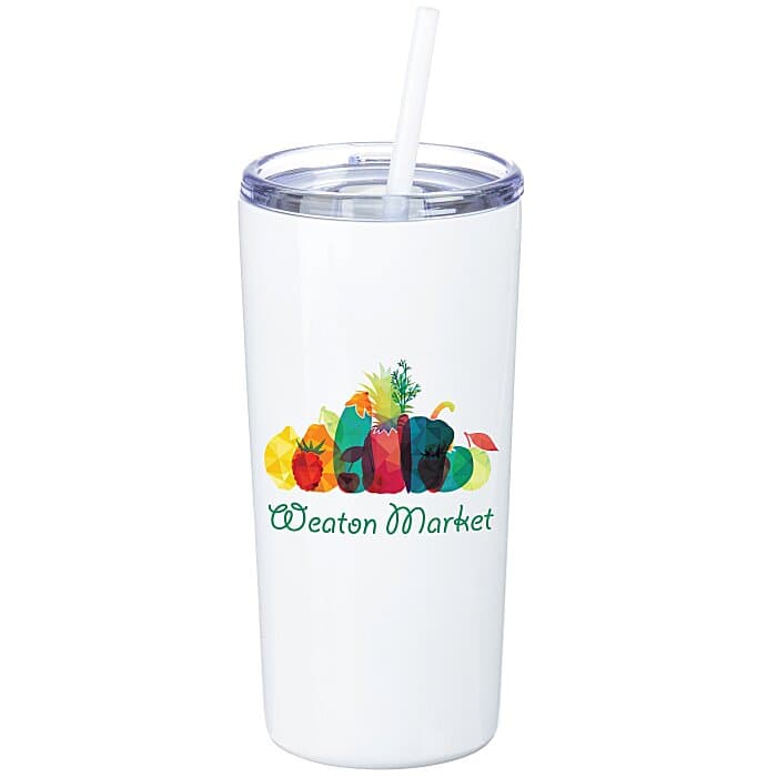 Refresh Baylos Vacuum Tumbler with Straw - 20 oz - Full Color