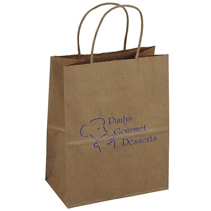 Kraft Paper Brown Shopping Bag - 10 3/4 inches x 8 inches