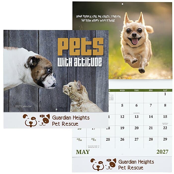 Pets with Attitude Wall Calendar - Stapled