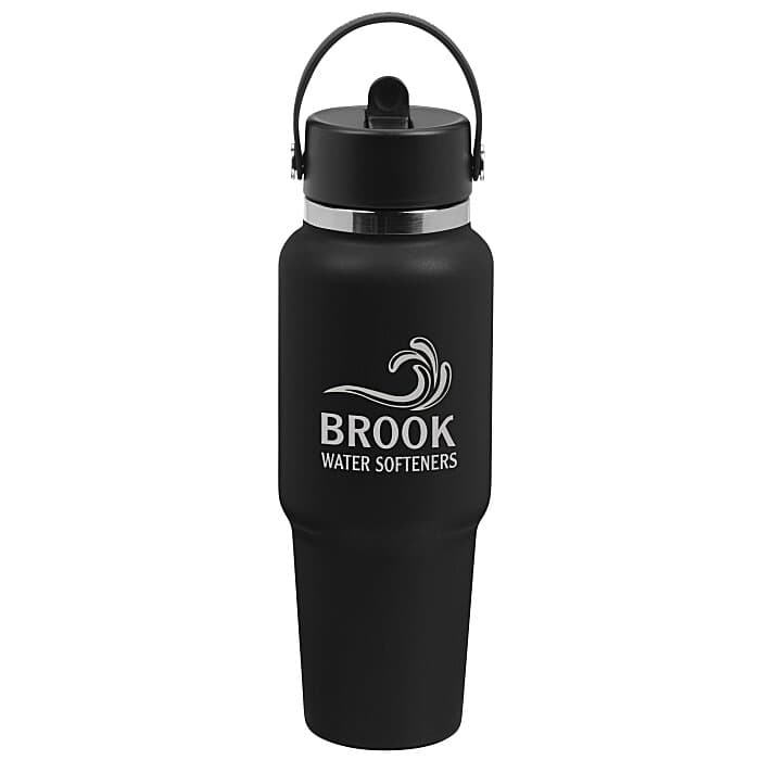 Hydro Flask Wide Mouth Travel Bottle with Flex Straw Cap - 32 oz - Laser Engraved