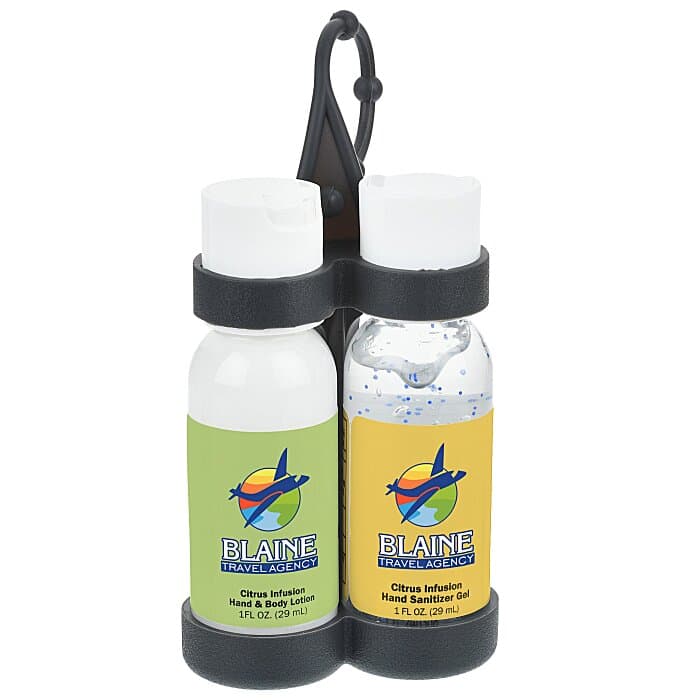 Dual Sanitizer & Lotion Carabiner Kit