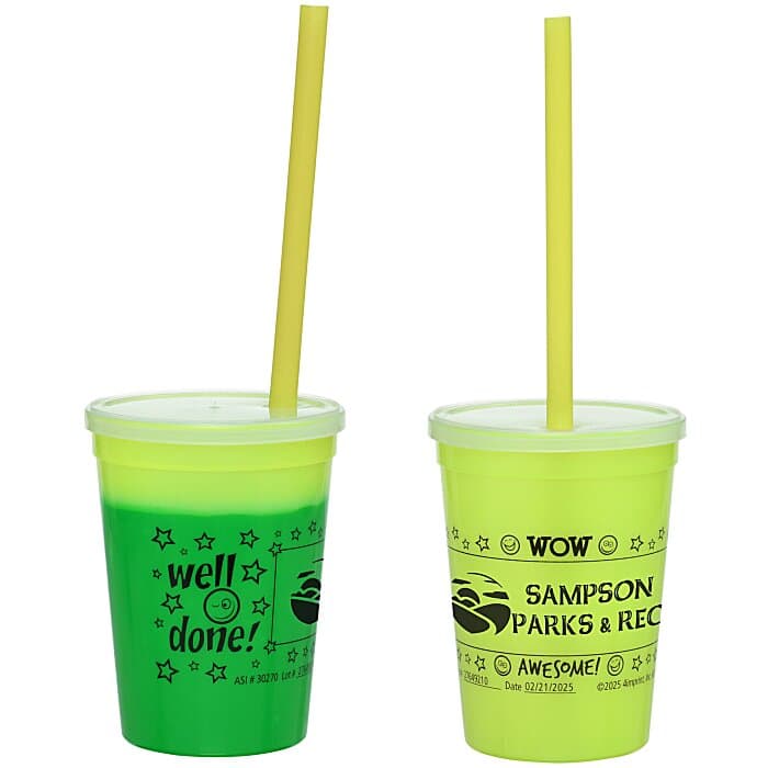 Super Kid Mood Stadium Cup with Straw - 12 oz - Wow Words
