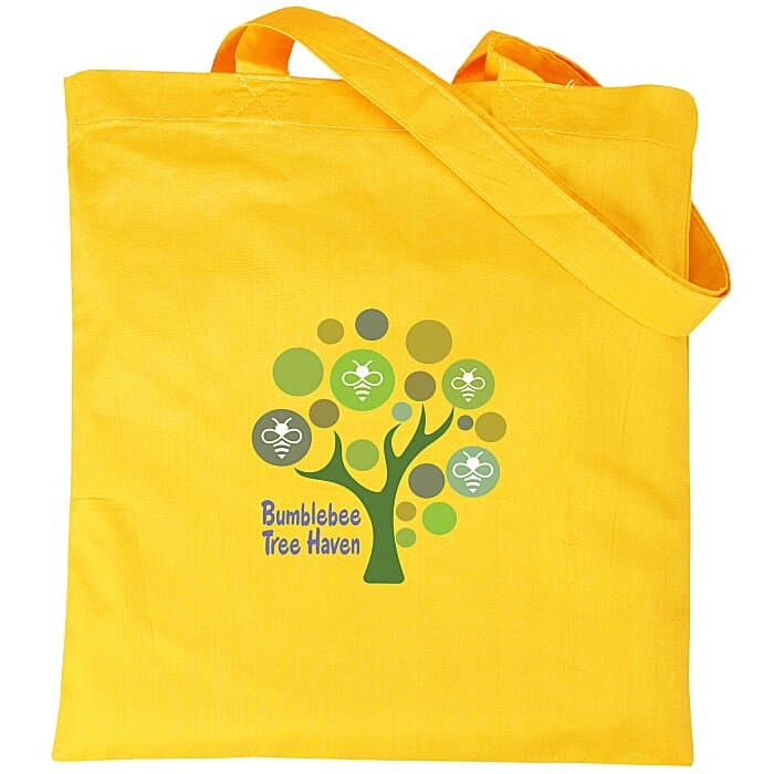 Cotton Sheeting Colored Economy Tote - 15 1/2 inches x 15 inches - Full Color