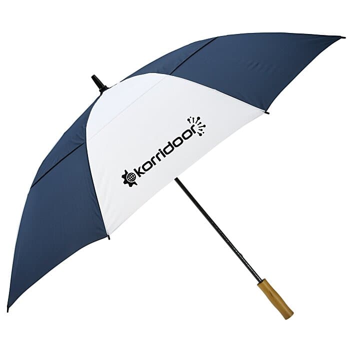 Vented Golf Umbrella with Wooden Handle - 58-inch Arc
