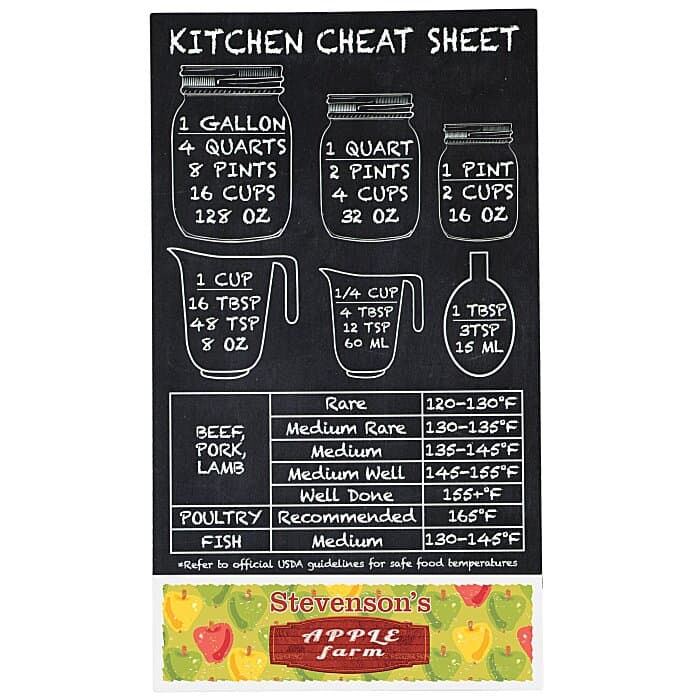 Kitchen Cheat Sheet Magnet - 20 mil