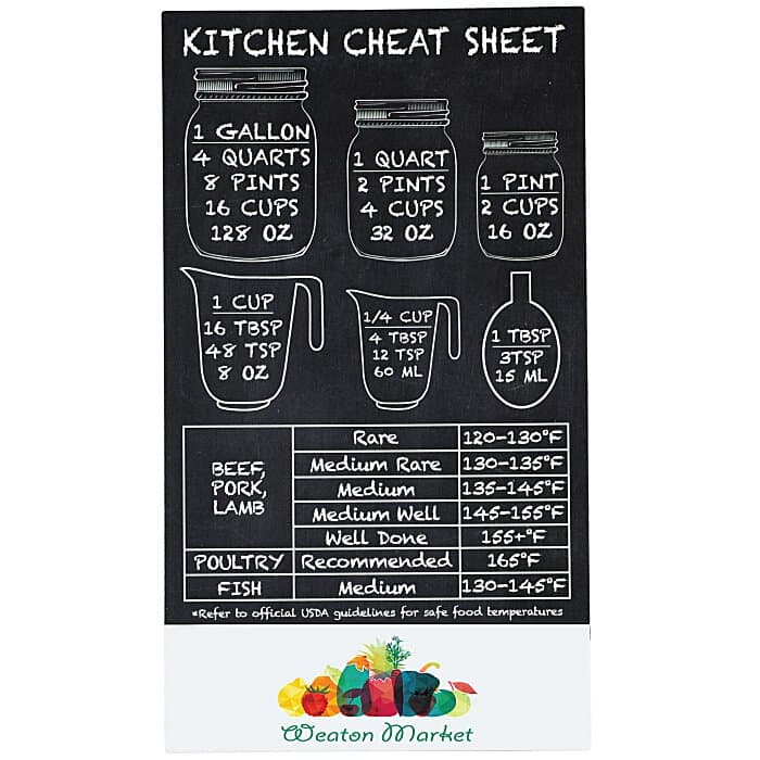 Kitchen Cheat Sheet Magnet - 30 mil