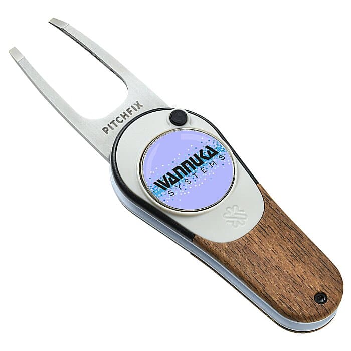 Pitchfix Woodie Golf Divot Tool With Magnetic Ball Marker
