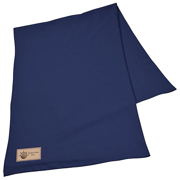 Core Fleece Sweatshirt Blanket - 65 inches x 80 inches - Laser Engraved Patch