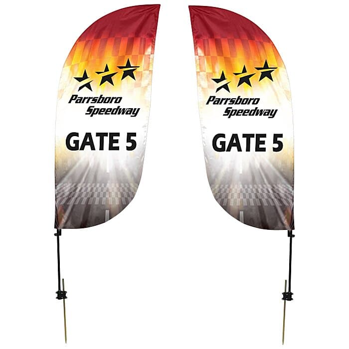 Outdoor Value Feather Sail Sign - 7 1/2 feet - Two Sided