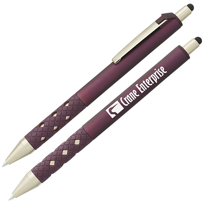 Cali Click Soft Touch Stylus Gel Pen - Matte Gold