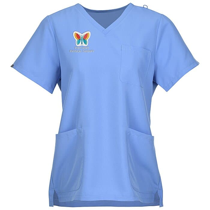 Hanes Essentials V-Neck Three Pocket Scrub Top - Ladies'