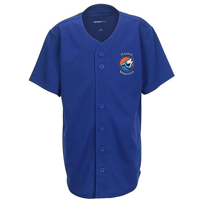 Performance Tough Mesh Full Button Jersey - Youth - Embroidered