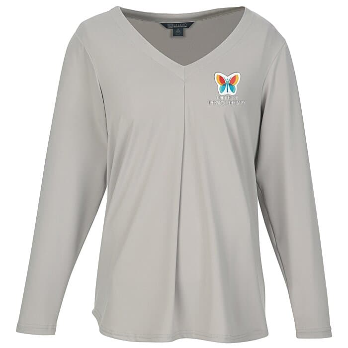 Matte Jersey Pleated V-Neck Blouse - Ladies'