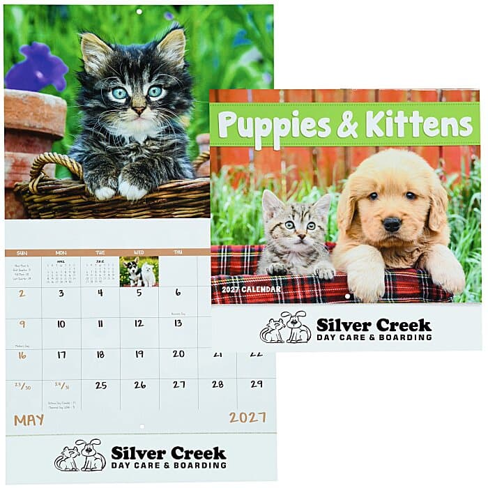 Puppies & Kittens Calendar - Stapled